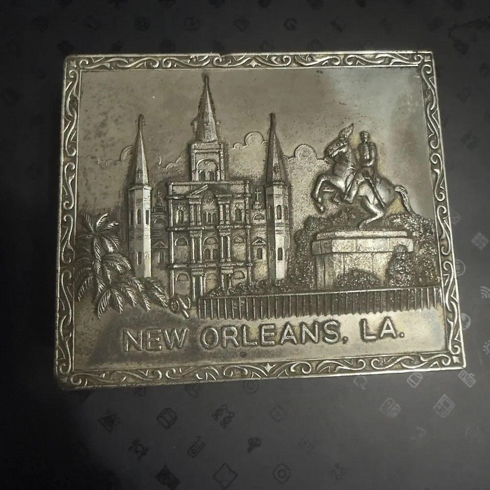 Vintage Metal Keepsake Box Souvenir Of NEW ORLEANS, LA Made In Occupied Japan